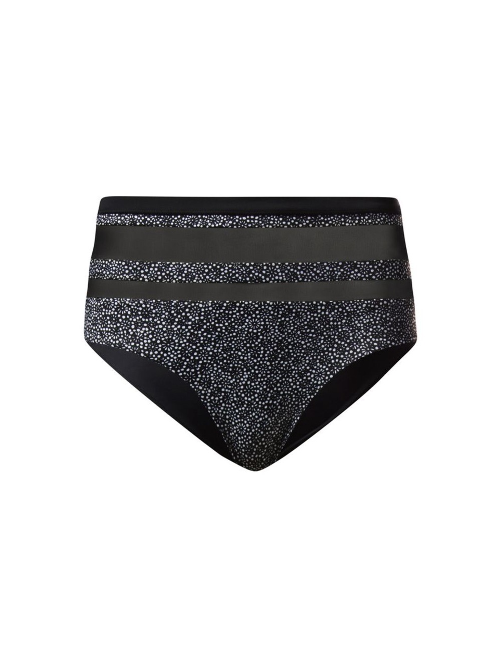 Lululemon Go With The Flow High Waist Freckle Flower Bikini Bottom Black White